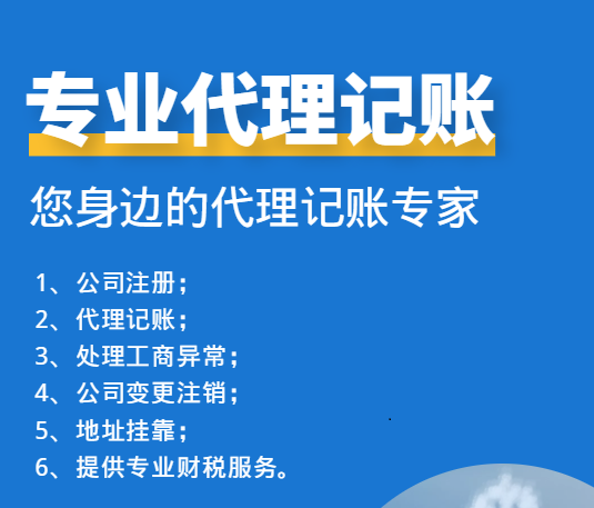 財務(wù)代理記賬報稅公司